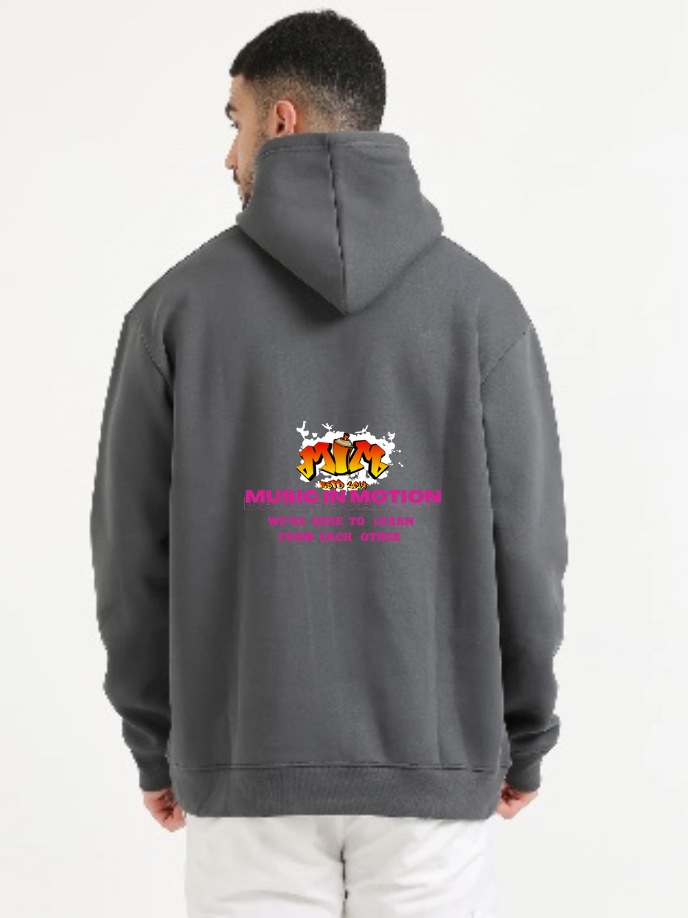CHARCOAL GREY MIM HOODIE  BACK VIEW